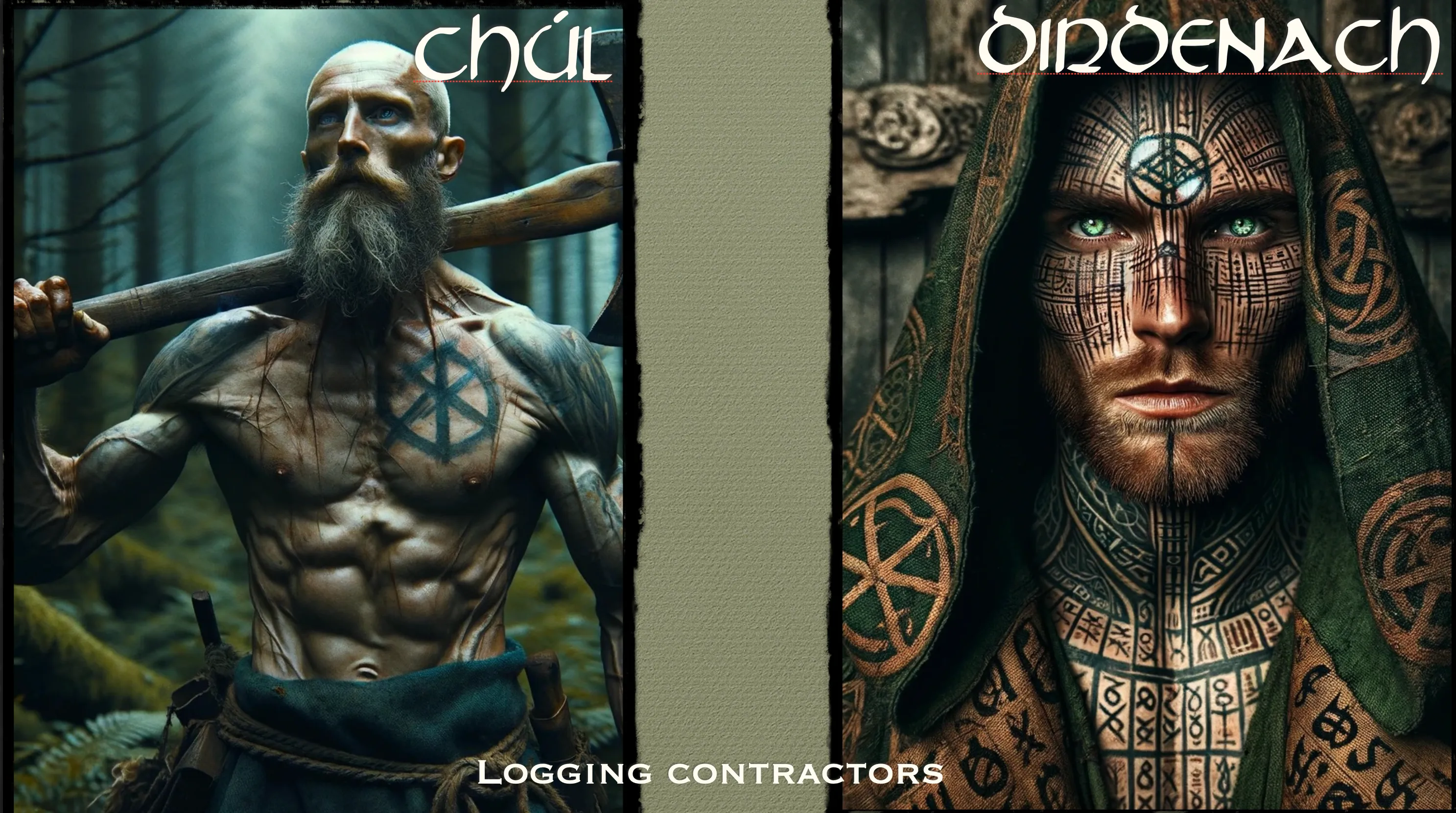Dirdenach the marked wizard and Chúl, his man